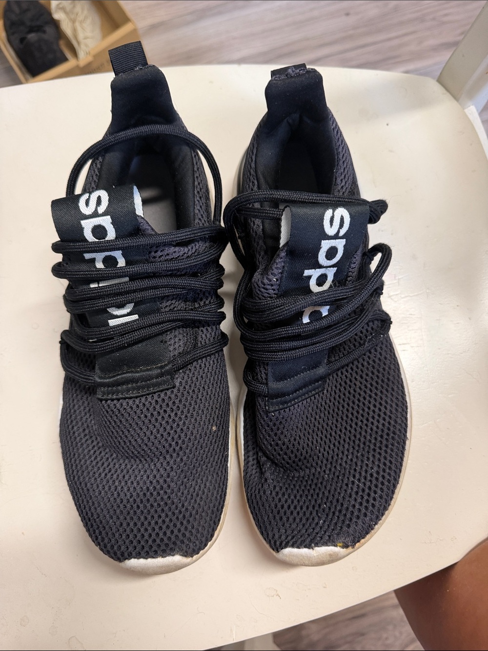 adidas Black Mesh Athletic Sneakers with White Logo